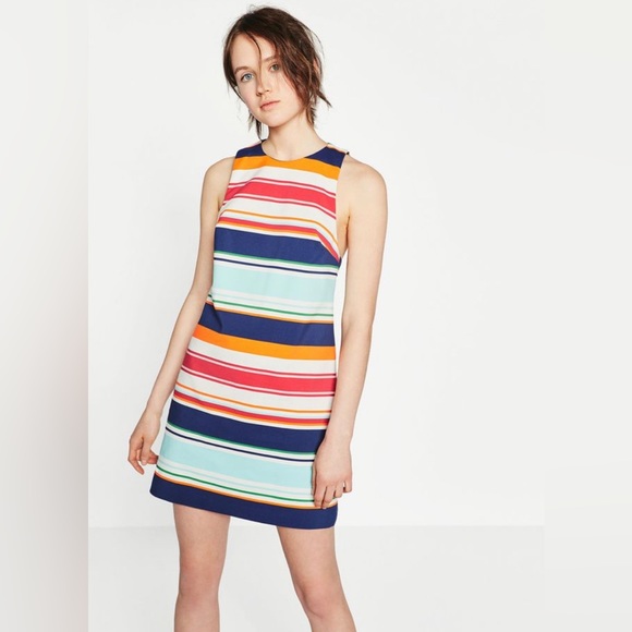 Zara Striped Mini Dress - Picture 3 of 13